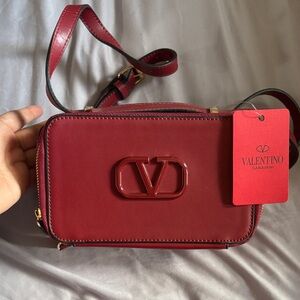 Valentino Garavani Burgundy Crossbody Bag